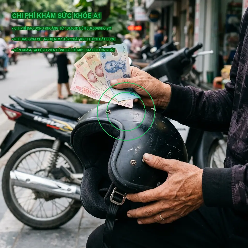 Khám sức khỏe thi bằng lái xe A1 bao nhiêu tiền và khám ở đâu? 2 Khám sức khỏe thi bằng lái xe A1 bao nhiêu tiền?