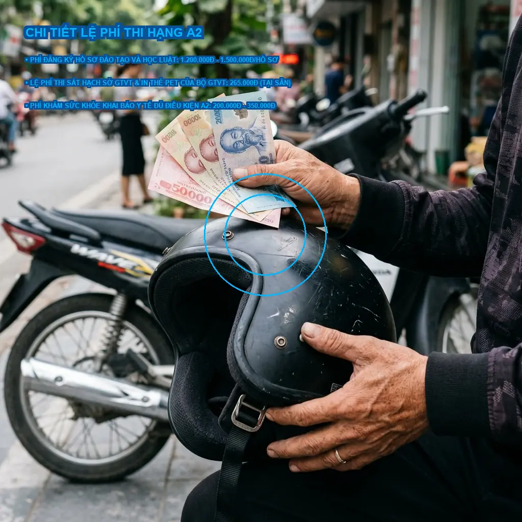 Lệ phí thi bằng lái xe máy A2 bao nhiêu? So sánh A1 và A2 2 Bóc tách chi tiết lệ phí thi bằng lái xe máy A2 mới nhất