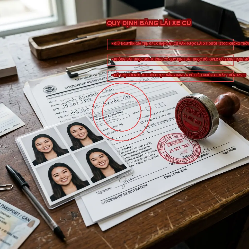 Cập nhật luật thi bằng lái xe máy 2026 mới nhất học viên cần biết 3 Quy định chuyển tiếp đối với bằng lái xe cũ cấp trước năm 2026